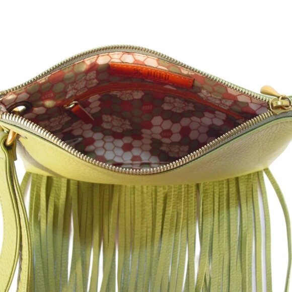 HOBO Flutter Fringe $128 Leather Clutch Wristlet Bag - MINT - Picture 4 of 7